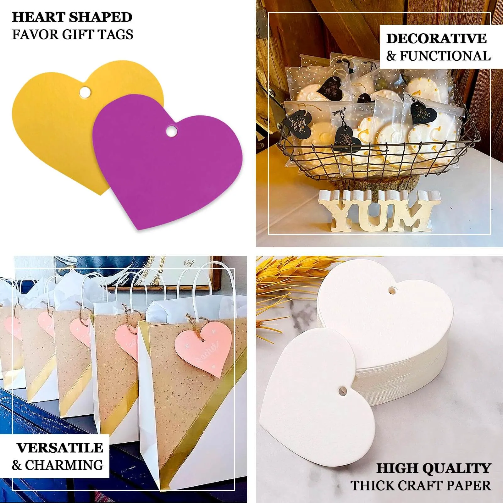 100 Pack Silver Printable Heart Shape Wedding Favor Gift Tags 2"