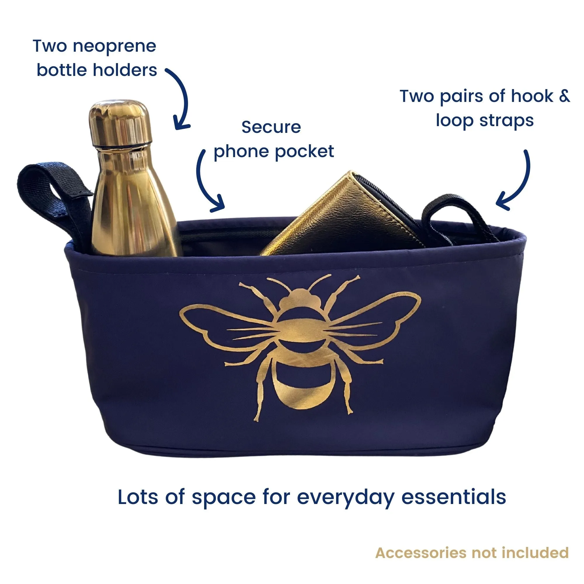 Buggy Organiser Bag - GOLD BEES