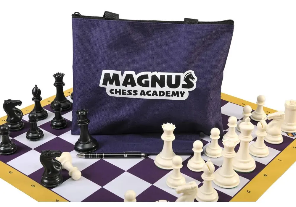 Magnus Chess Academy Signature Series Chess Set, Bag And Board Combination