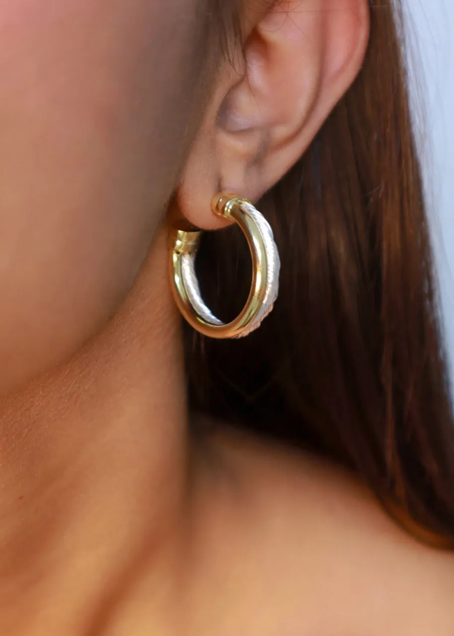 Silver - Twisted Hoops - Small
