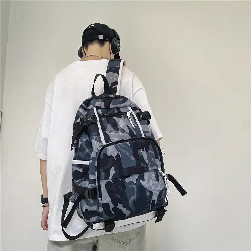 Wenkouban Harajuku Girl Male School Bag Female Graffiti Print Men Backpack Women Book Boy Bag Nylon Ladies Fashion Laptop Backpack Student