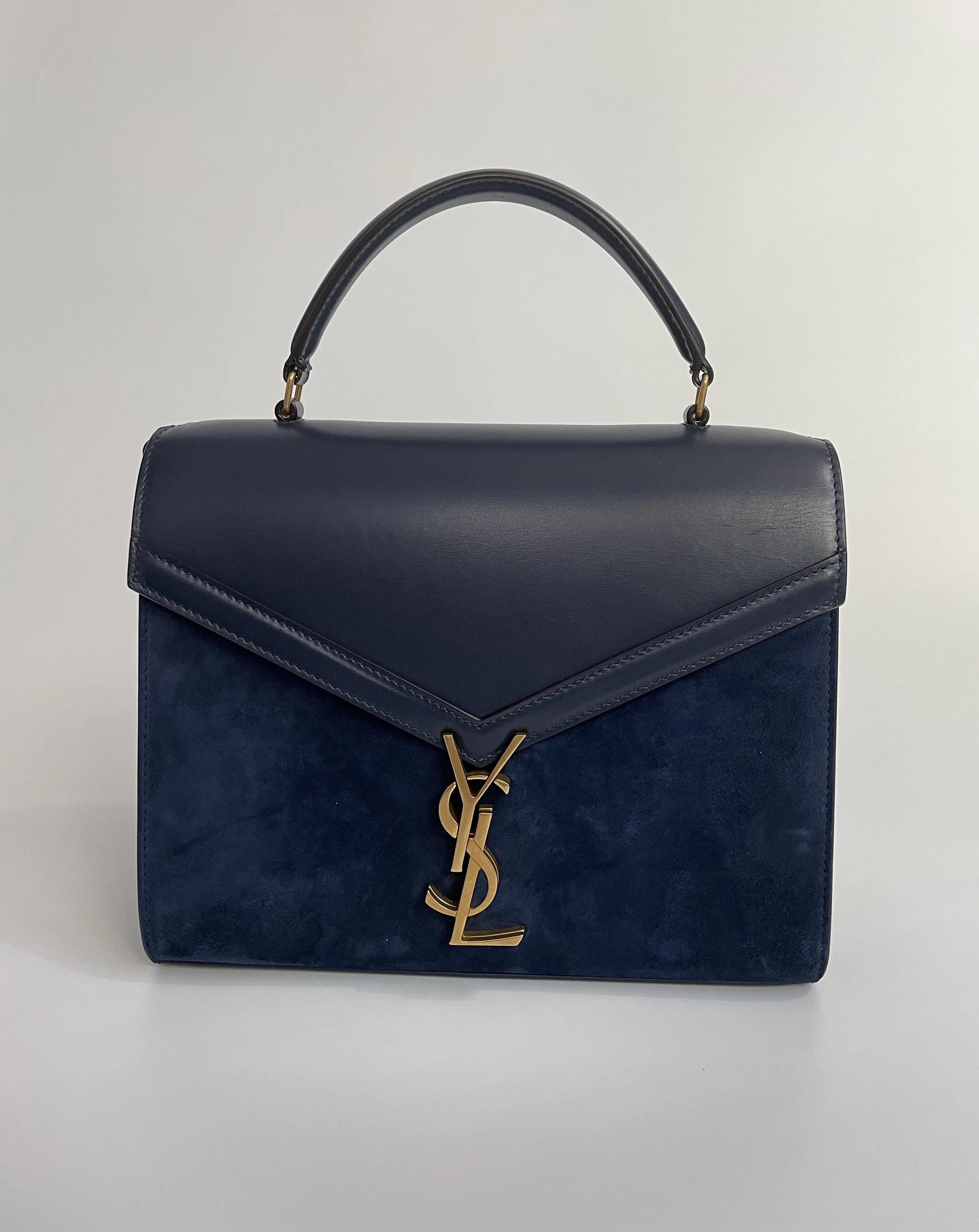 YSL | CASSANDRA TOP HANDLE MED. | NAVY