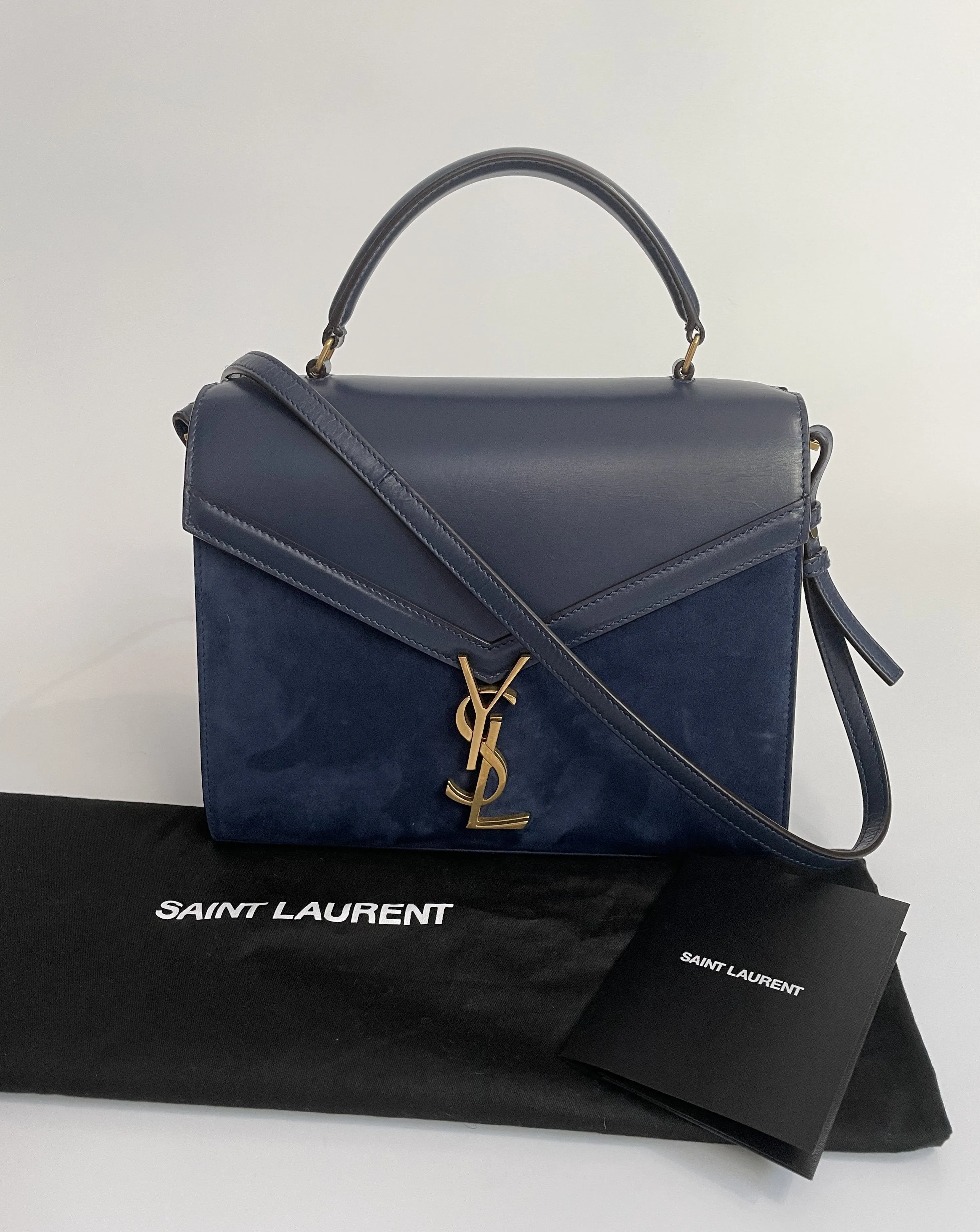 YSL | CASSANDRA TOP HANDLE MED. | NAVY